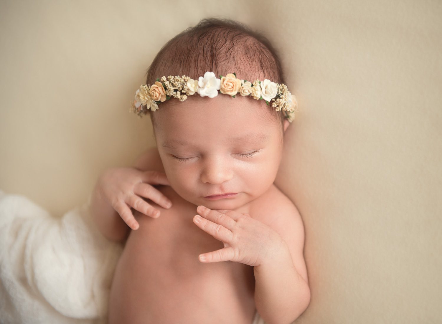 newborn photography baby with halo by auckland baby photographer siobhan kelly photography
